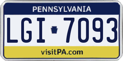PA license plate LGI7093