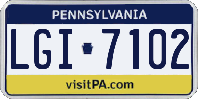 PA license plate LGI7102