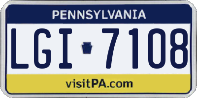 PA license plate LGI7108
