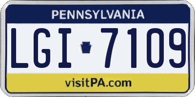 PA license plate LGI7109