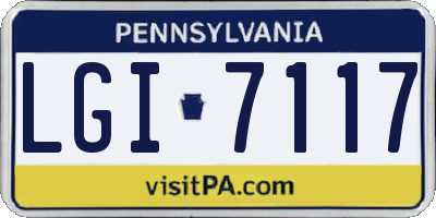 PA license plate LGI7117