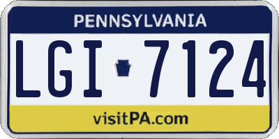 PA license plate LGI7124