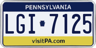 PA license plate LGI7125