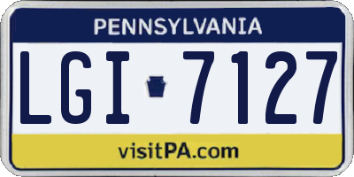 PA license plate LGI7127