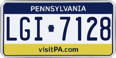 PA license plate LGI7128