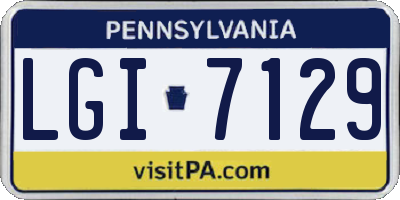 PA license plate LGI7129