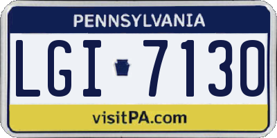 PA license plate LGI7130
