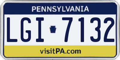 PA license plate LGI7132