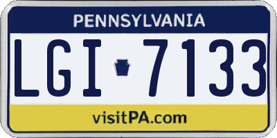 PA license plate LGI7133