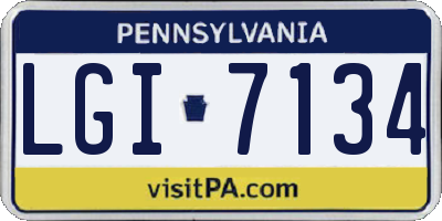 PA license plate LGI7134