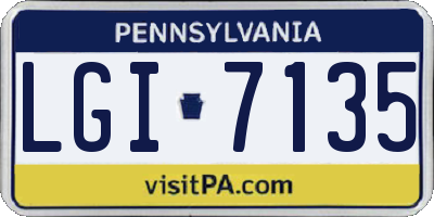 PA license plate LGI7135