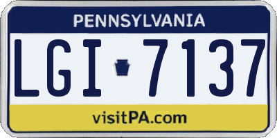 PA license plate LGI7137