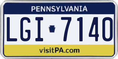 PA license plate LGI7140