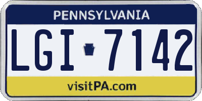 PA license plate LGI7142