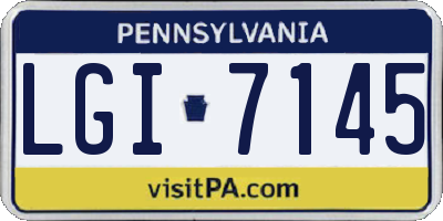 PA license plate LGI7145