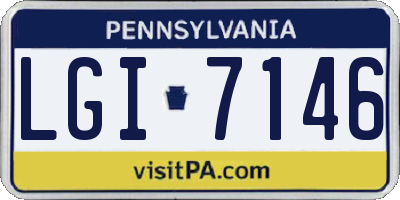PA license plate LGI7146