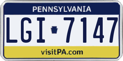PA license plate LGI7147