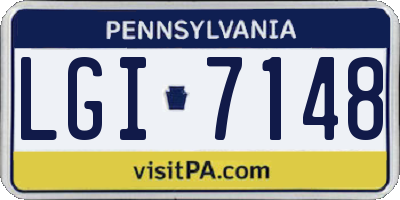 PA license plate LGI7148
