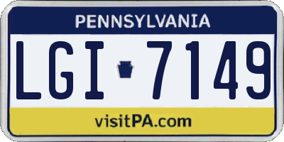 PA license plate LGI7149