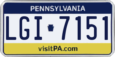 PA license plate LGI7151