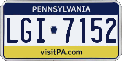 PA license plate LGI7152
