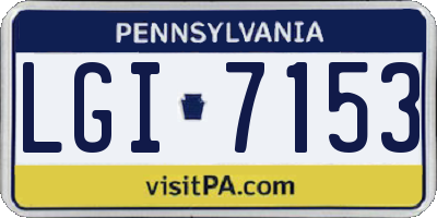 PA license plate LGI7153