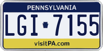 PA license plate LGI7155