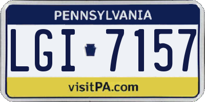 PA license plate LGI7157