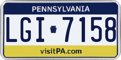 PA license plate LGI7158