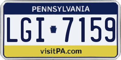 PA license plate LGI7159
