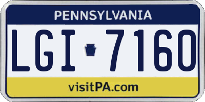 PA license plate LGI7160