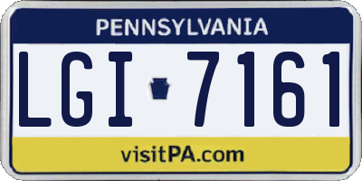 PA license plate LGI7161