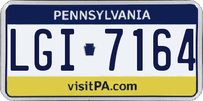 PA license plate LGI7164