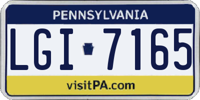PA license plate LGI7165
