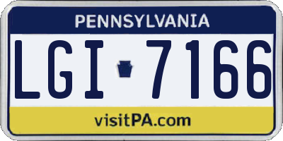 PA license plate LGI7166