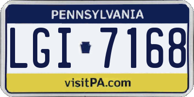 PA license plate LGI7168