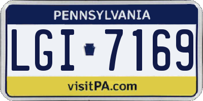 PA license plate LGI7169