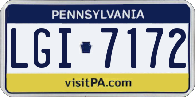 PA license plate LGI7172