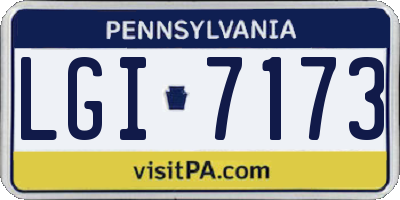 PA license plate LGI7173