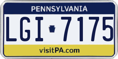 PA license plate LGI7175