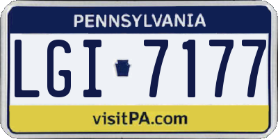 PA license plate LGI7177