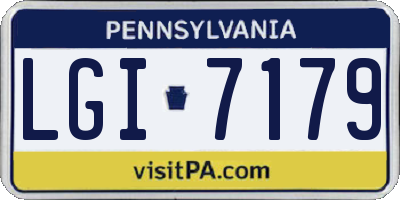 PA license plate LGI7179