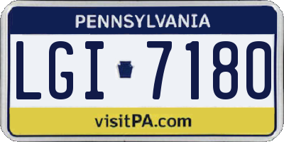 PA license plate LGI7180