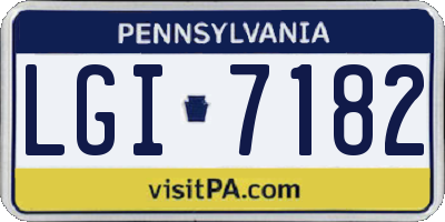 PA license plate LGI7182