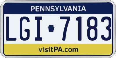 PA license plate LGI7183