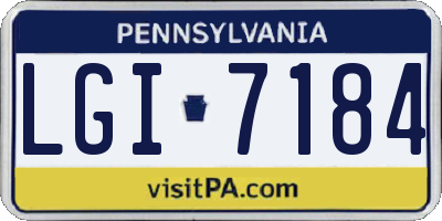 PA license plate LGI7184