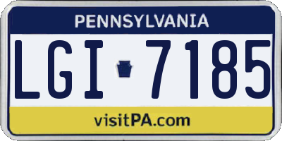 PA license plate LGI7185