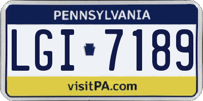 PA license plate LGI7189