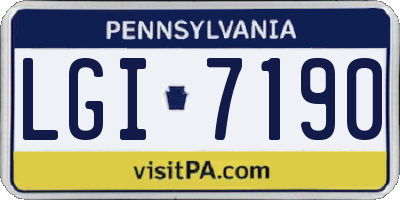 PA license plate LGI7190