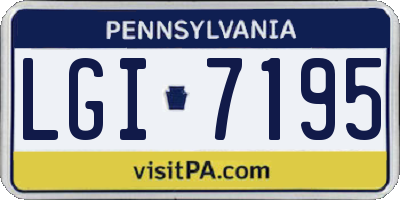 PA license plate LGI7195